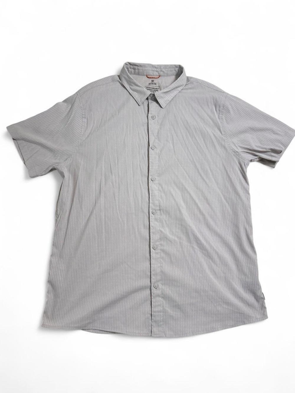 Roark Men’s XL Lightweight Performance Button Up Shirt Gray Nylon Stretch